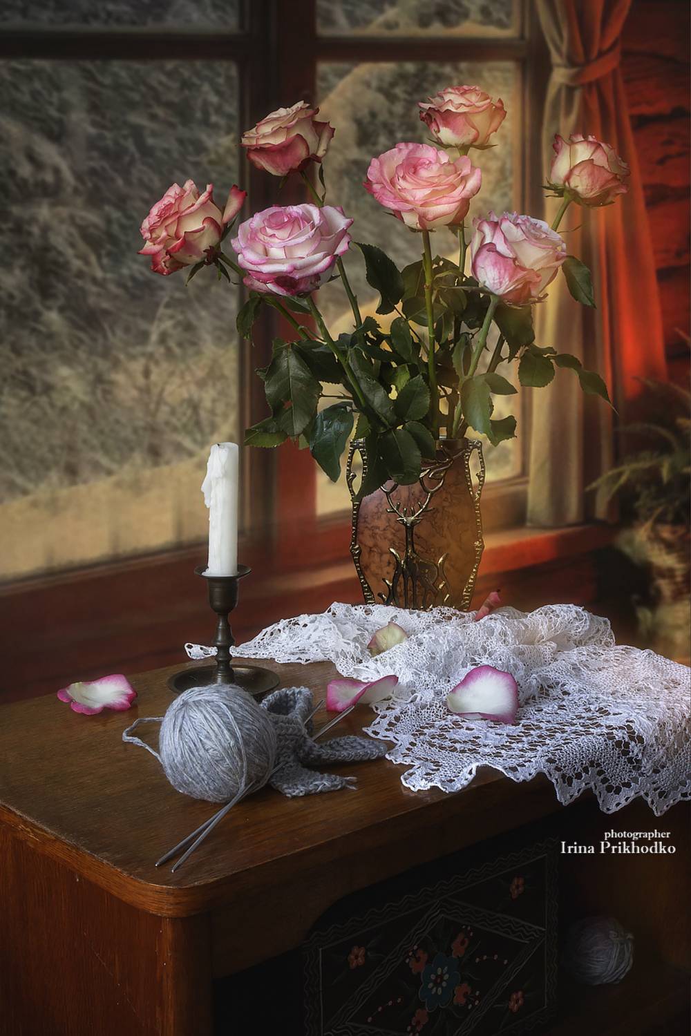 натюрморт, зима, букет, интерьер, винтаж, Приходько Ирина