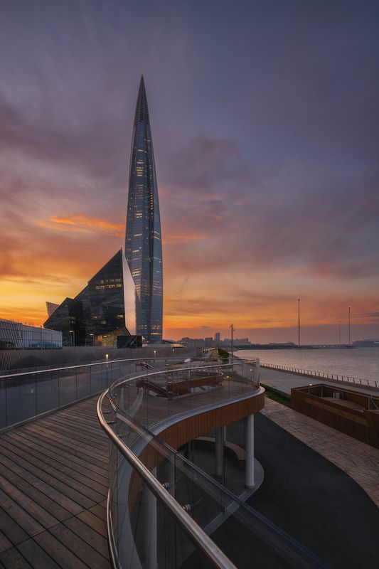 лахтацентр, лахта, лахта-центр, lakhta, архитектура, город, питер, петербург Набережная возле Лахта-центра фото превью