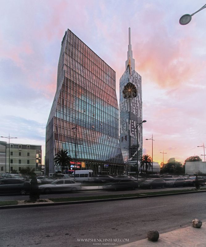 архитектура, геометрия, форма, батуми, городской пейзаж Современный Батуми фото превью