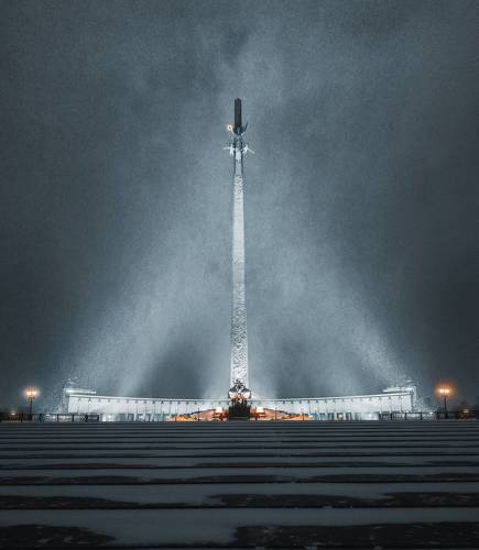 Ночная метель в Парке Победы