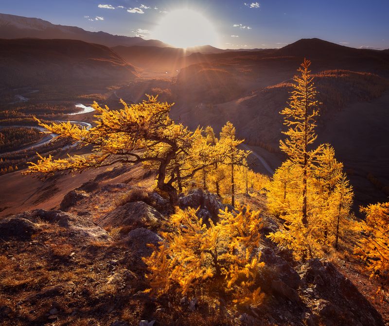 Закат на Алтае (Курай. Вид со смотровой площадки) фото превью