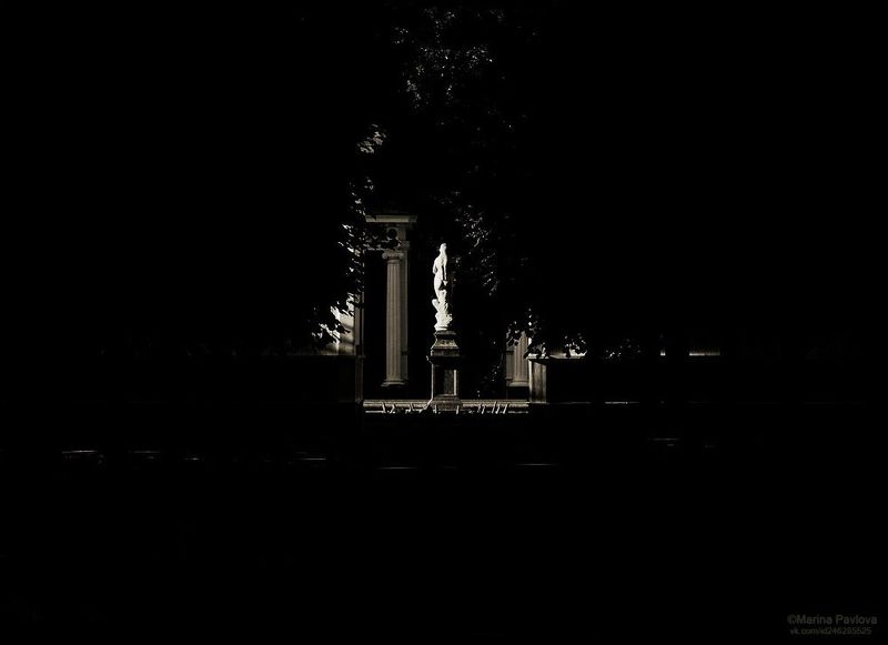 город, архитектура,  чёрно-белые фото, монохромный петергоф, государственный музей-заповедник петергоф Время, когда засыпают фонтаны... Монохромный Петергоф. фото превью