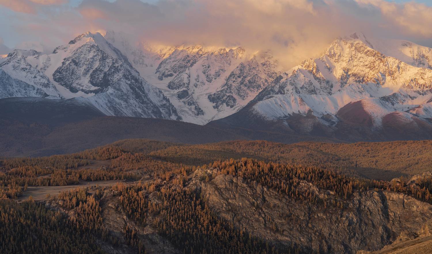 Чуйский хребет, рассвет, горы, осень, Алтай, Галина Дейнекина