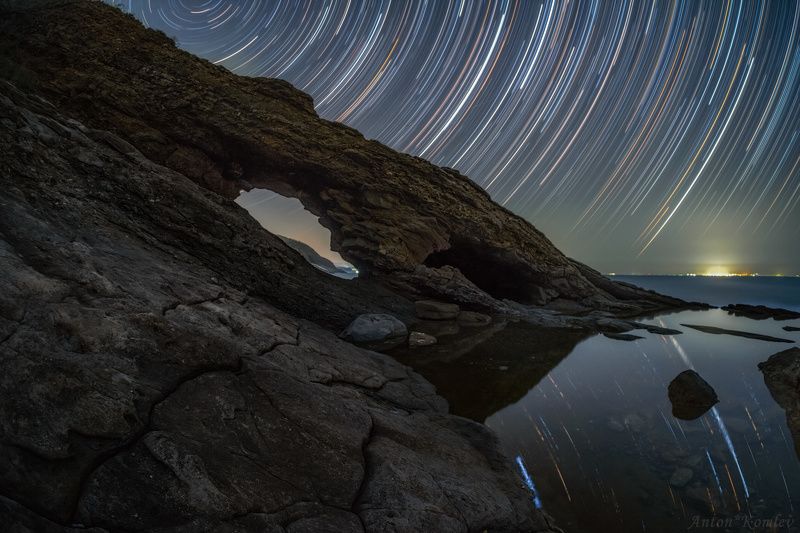владивосток, приморье, ночь, треки, звезды, побережье, скалы Ночное побережье фото превью
