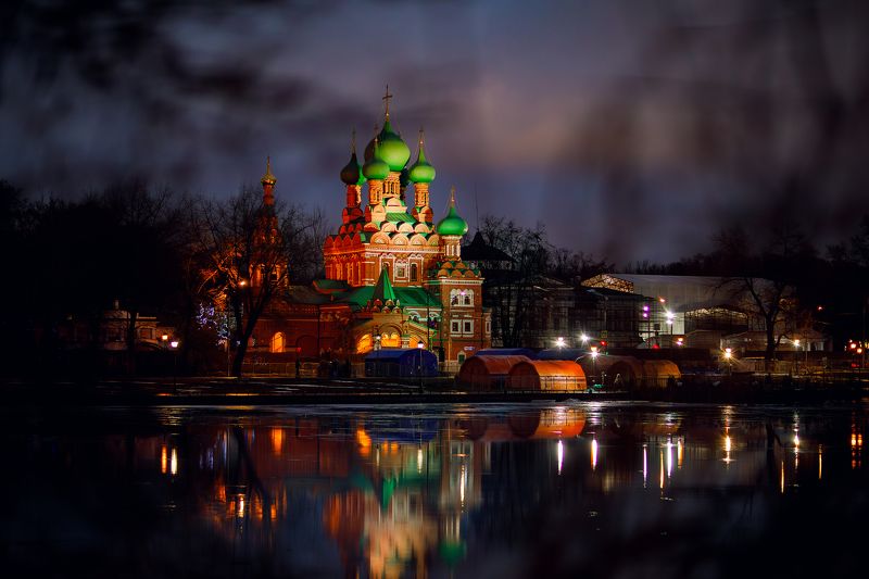 Москва, город, крещение, храм, Останкино Крещенская ночь фото превью