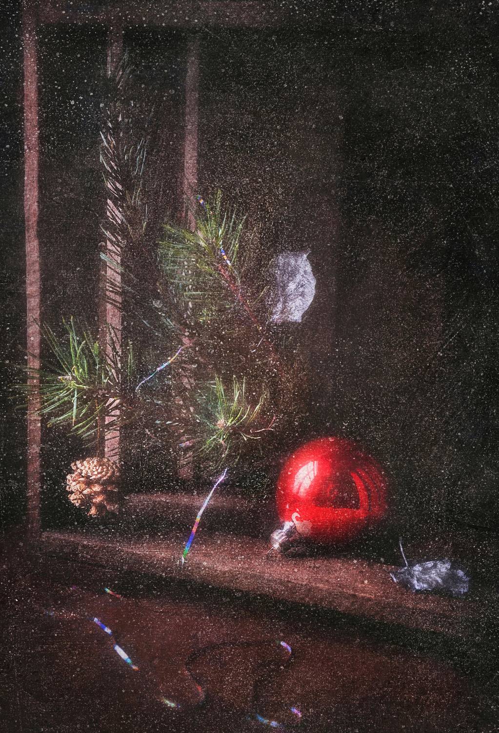 натюрморт, зимний, праздник, сосна, шар, Буглак Инна