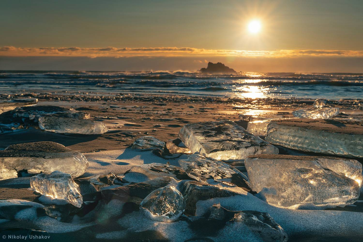 Камчатка, океан, лёд, Ушаков Николай