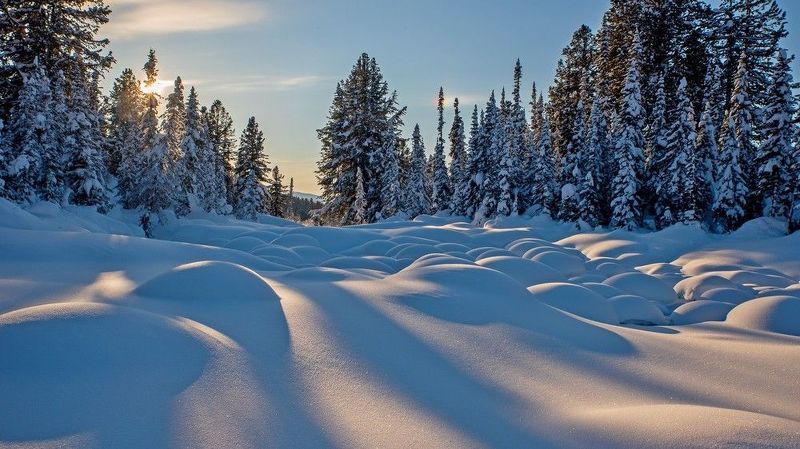 ергаки, ручей, светлый, камни, валуны, снег, скалы, зима, кедры, сугробы, тени Подушки фото превью