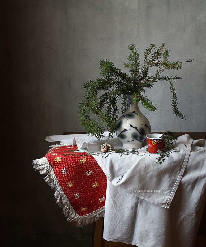 натюрморт, зима, ёлка зимний натюрморт фото превью