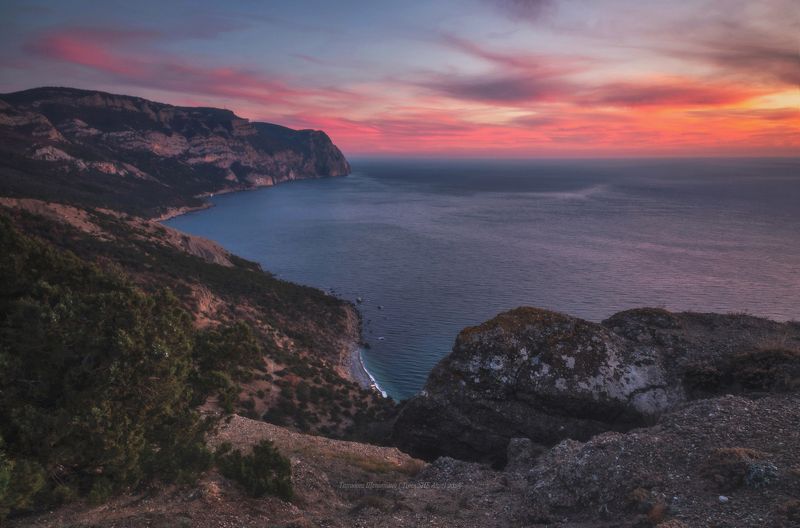 крым, балаклава, севастополь, пейзаж, crimea, landscape, крымский пейзаж, морской пейзаж,  sunset Январский закат фото превью