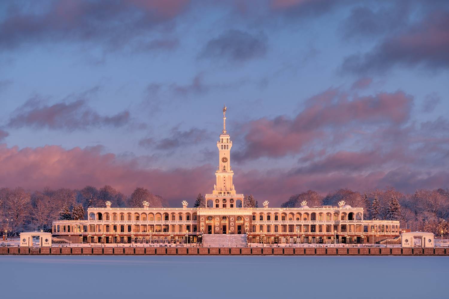 северный речной вокзал, москва, зима, канал, закат, winter, moscow, Анастасия Мазурева