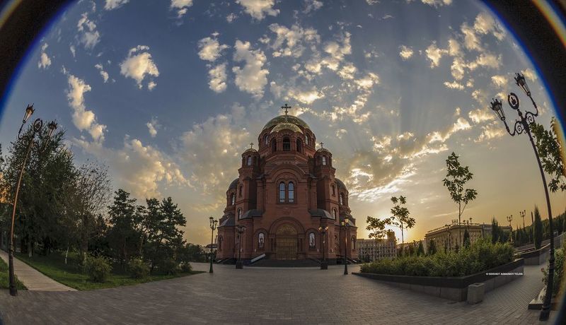 собор, архитектура, волгоград, рассвет, фишай Александро-Невский собор фото превью