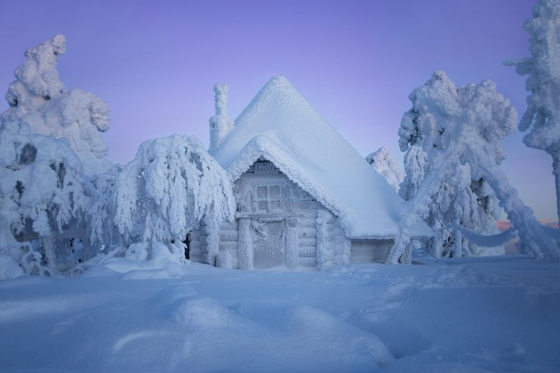 У леса на опушке жила зима в избушке фото превью