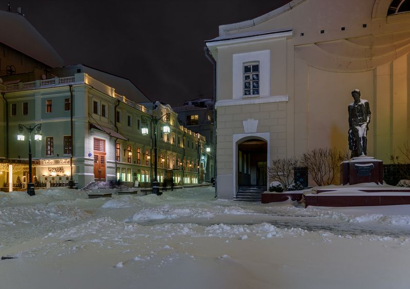 зима, москва, переулок Камергерский переулок. Москва 2014 год фото превью