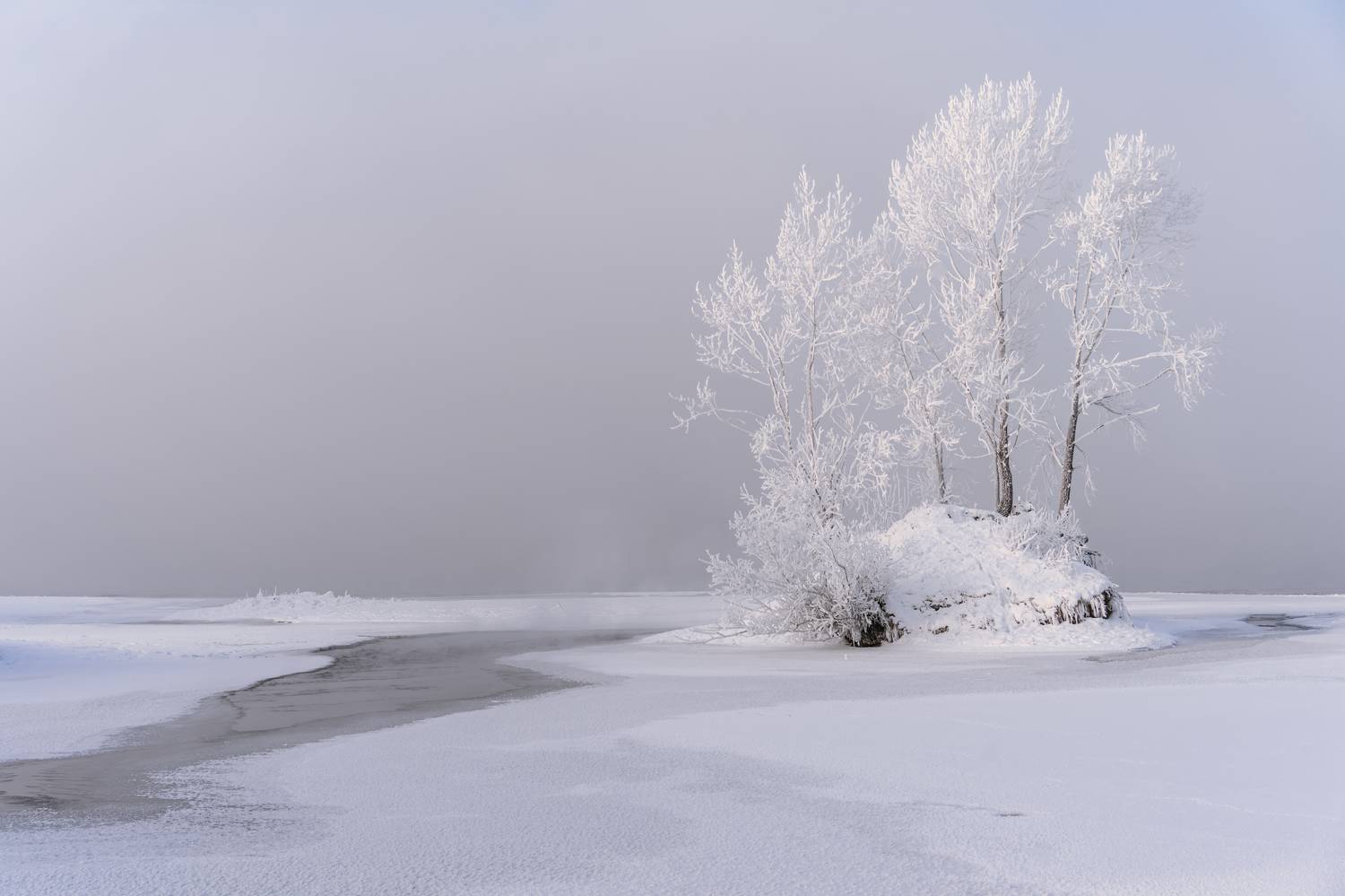 зима, туман, енисей, Дубровская Екатерина