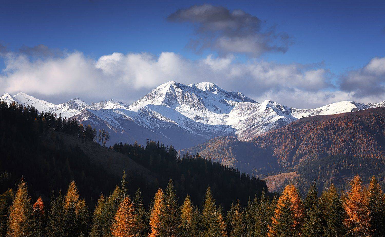 Австрия, Горы, Октябрь, Осень, Снег, Евгений Матюшенков