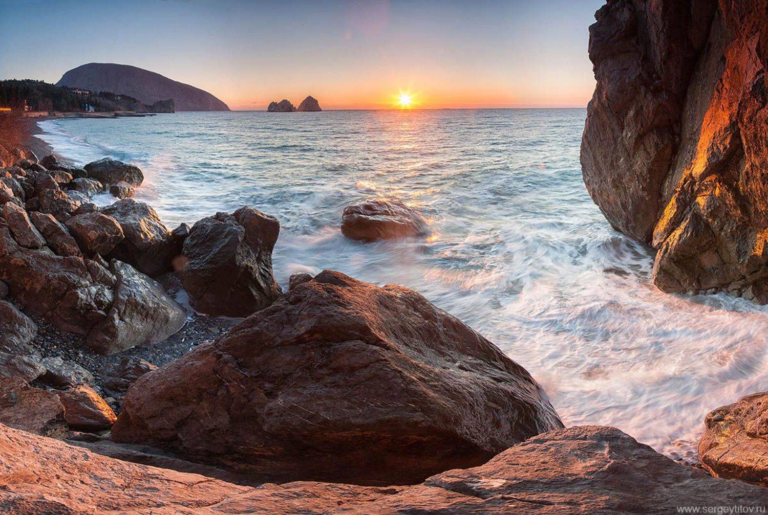 Адалары, Волна, Горы, Гурзуф, Крым, Море, Пейзаж, Пляж, Солнце, Шторм, Ялта, Serge Titov