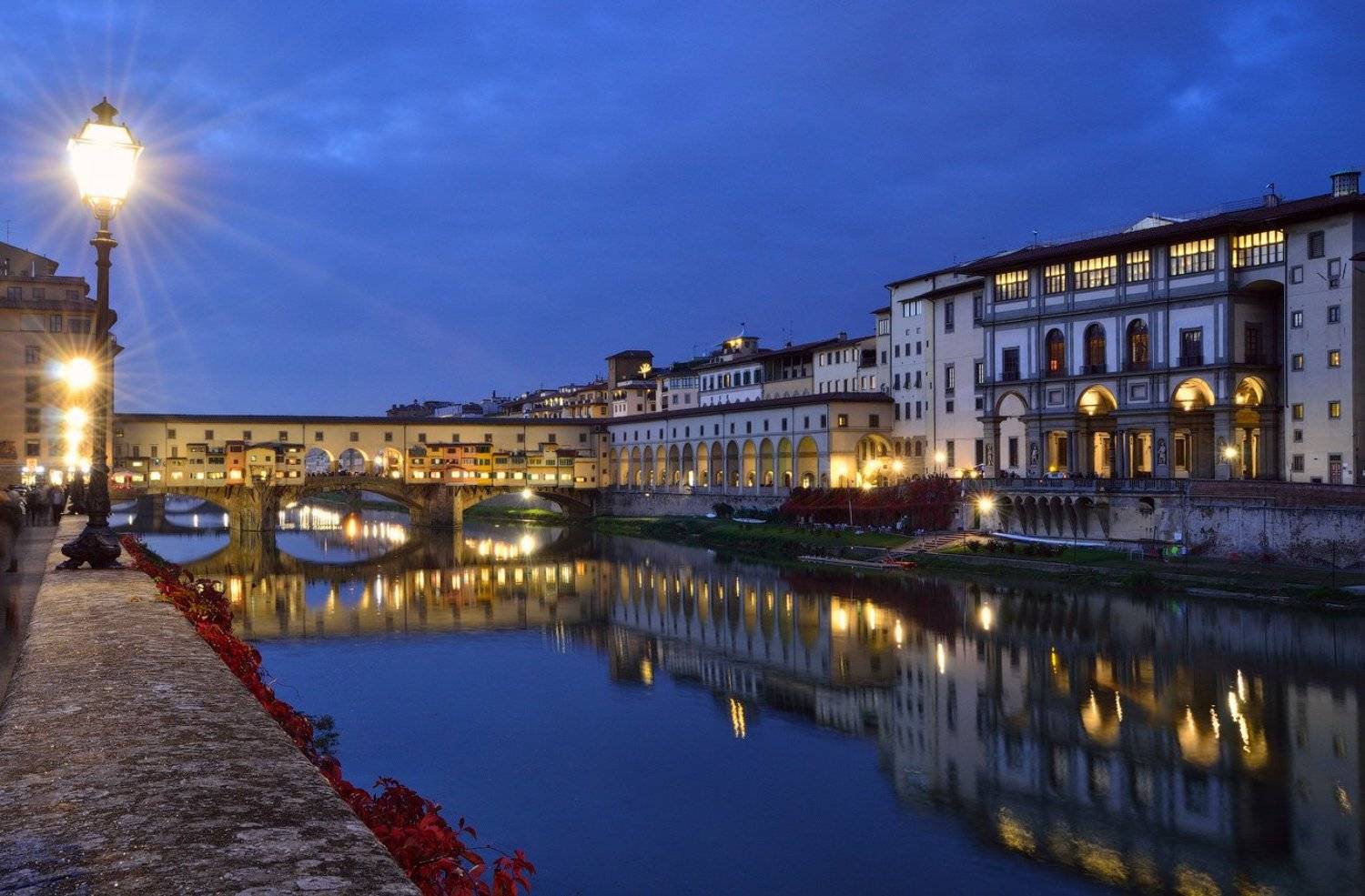 италия, флоренция, понте, веккьо, ночь, italy, florence, ponte, vecchio, night, Олеся Боева