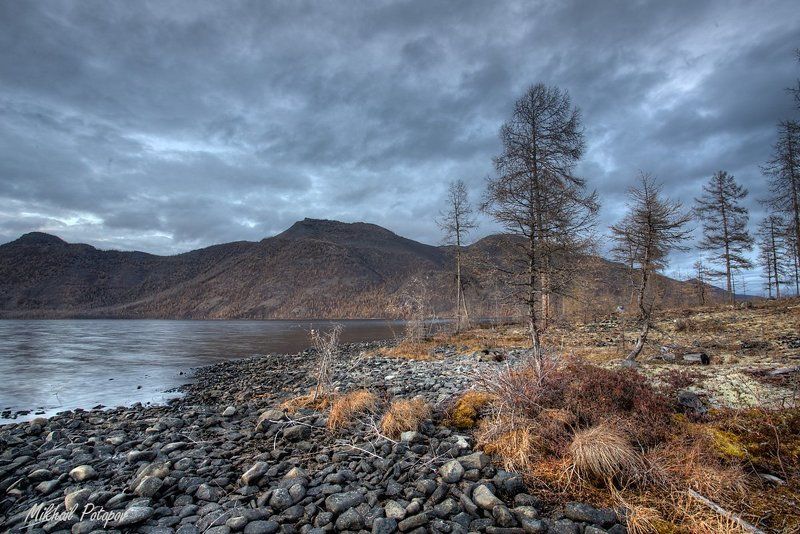 Дикая природа, Закат в горах, Листопад, Озеро, Оймякон, Осенний вечер, Якутия Закат на оз.Улуу фото превью