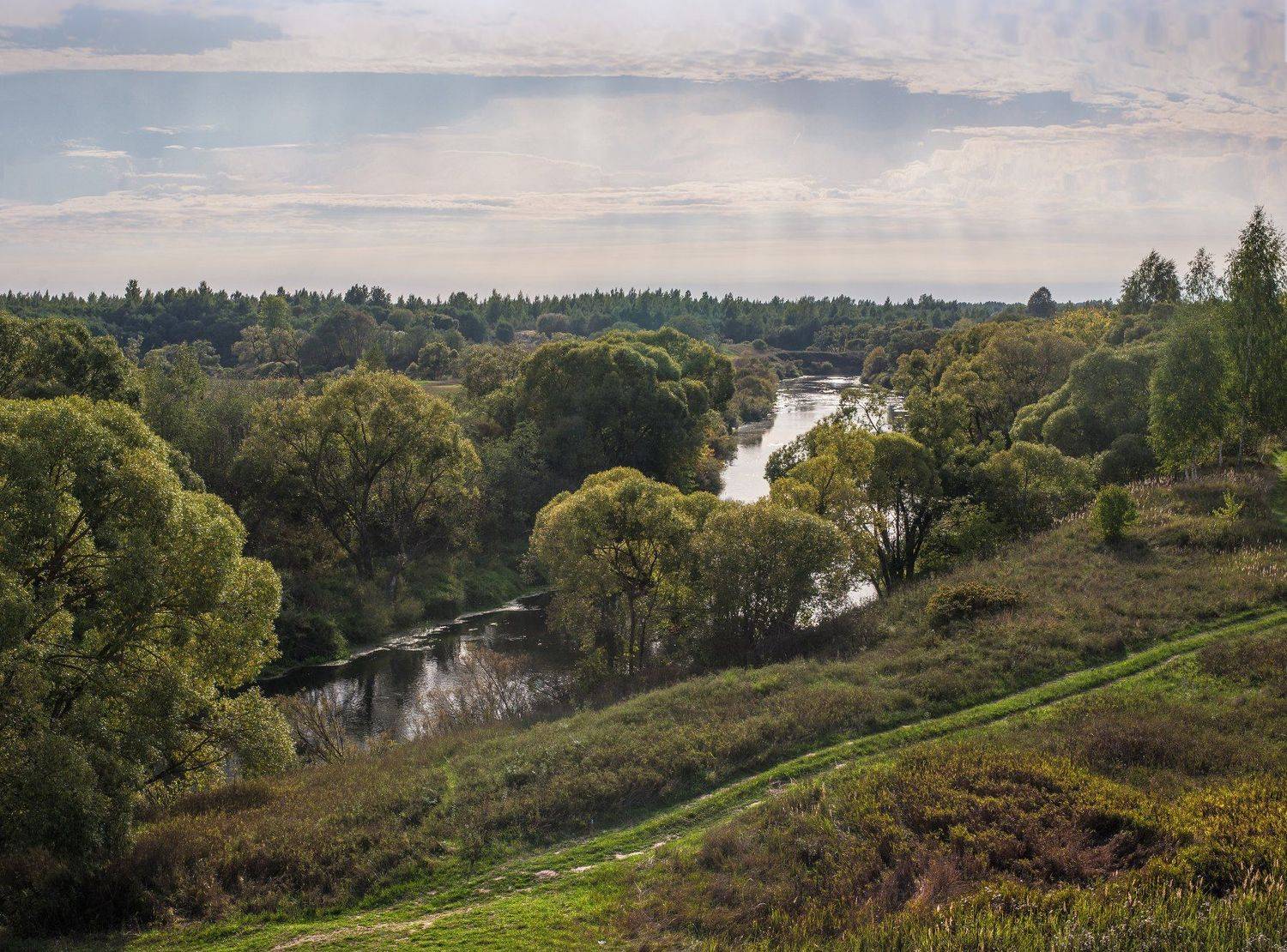 времена года, небо, осень, пейзаж, река каспля, россия, сентябрь, смоленская область, Лидия Киприч
