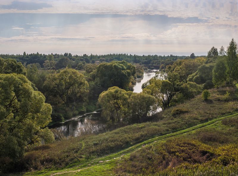 времена года, небо, осень, пейзаж, река каспля, россия, сентябрь, смоленская область Сентябрь - еще не осень, уже не лето фото превью