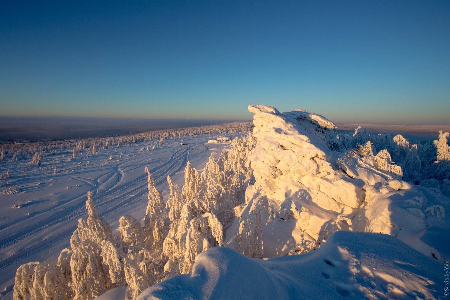 зима, скалы, мороз, Савицкий Ян