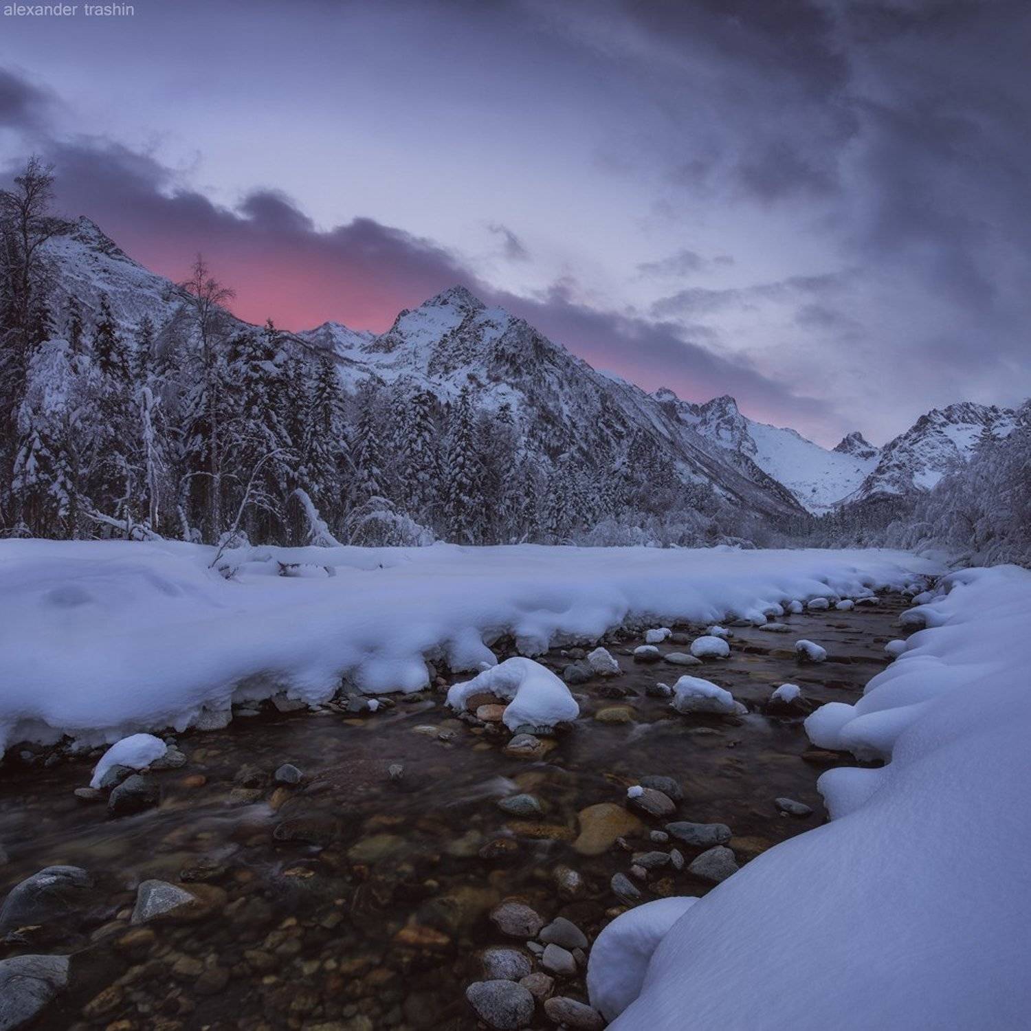 алибек, алибекское ущелье, кавказ, пейзаж, северный кавказ, снег, Александр Трашин