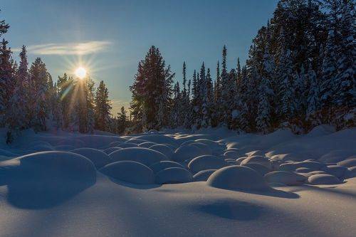 В лучах заходящего солнца