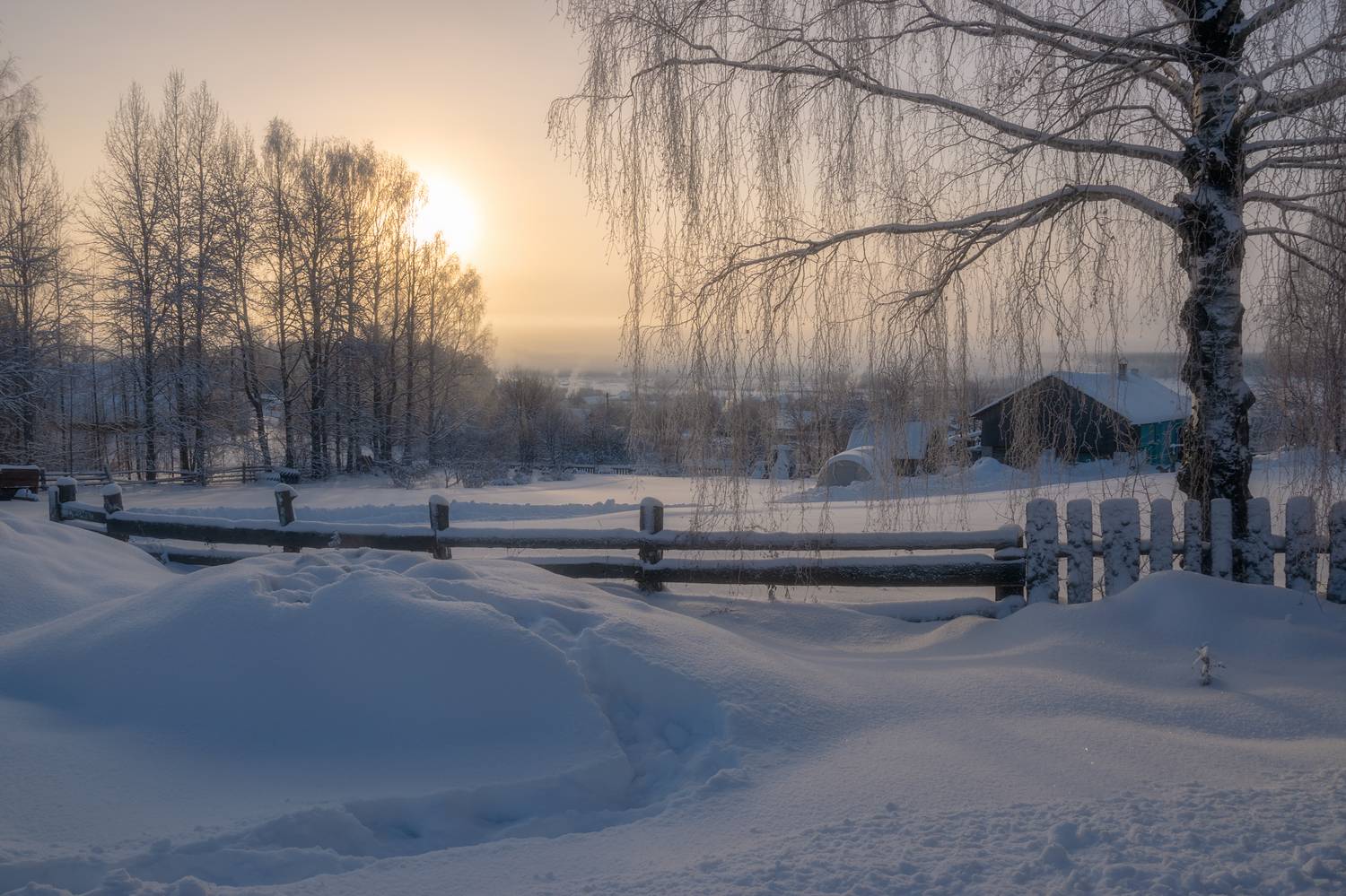 зима утро село, Архипкин Александр
