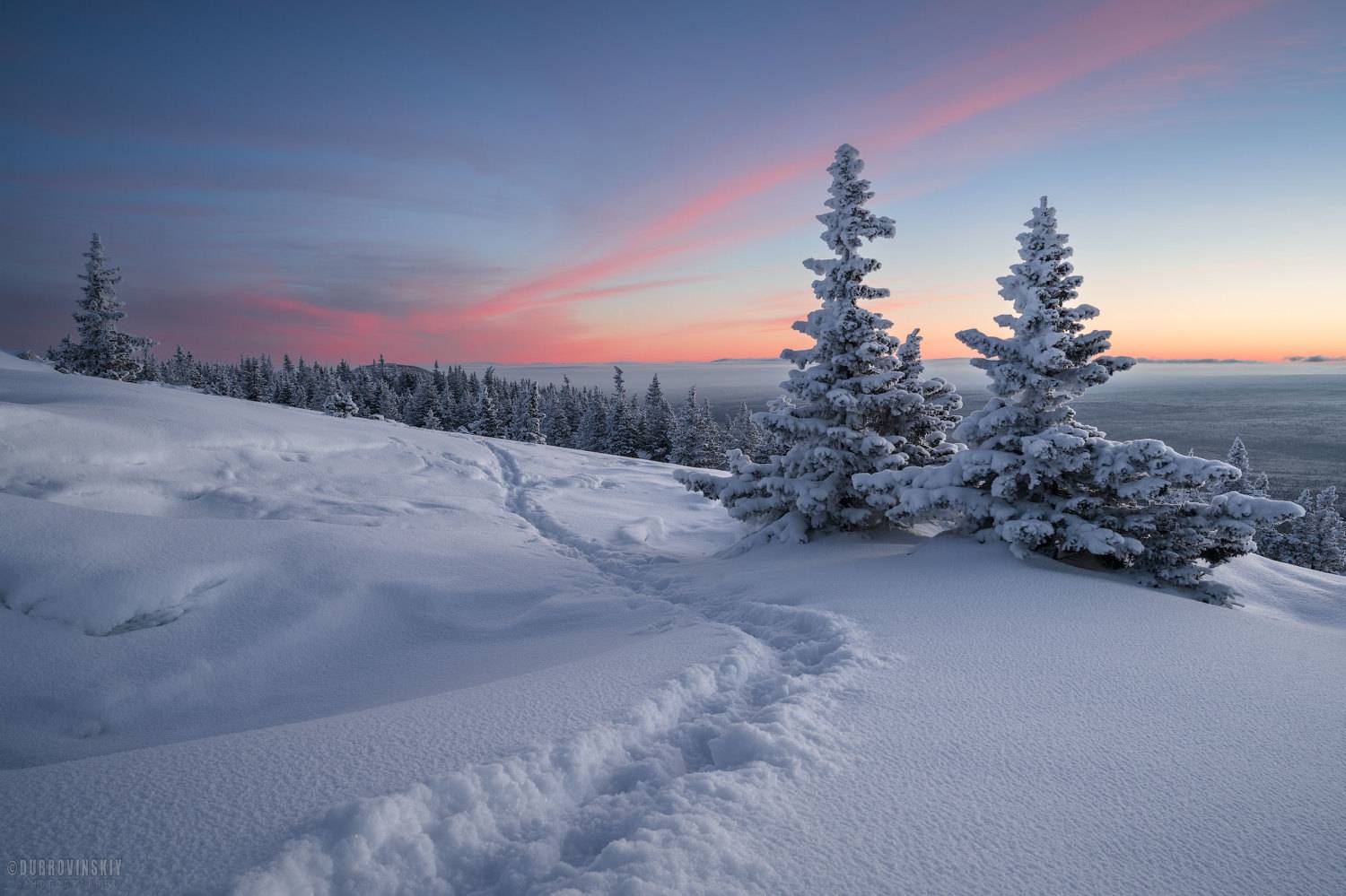 зюраткуль, южный урал, горы, зима, урал, рассвет, Дубровинский Михаил