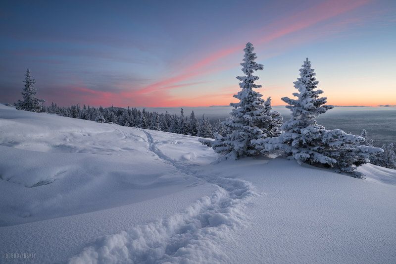 зюраткуль, южный урал, горы, зима, урал, рассвет Зюраткуль фото превью