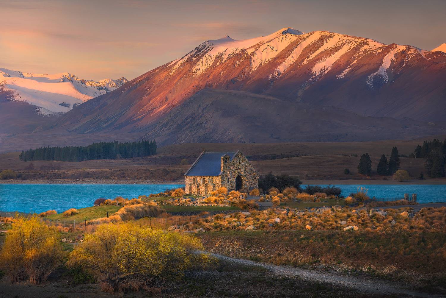 Landscape, outdoors, travel, sunset, new zealand, lake tekapo, Lukas Trixl