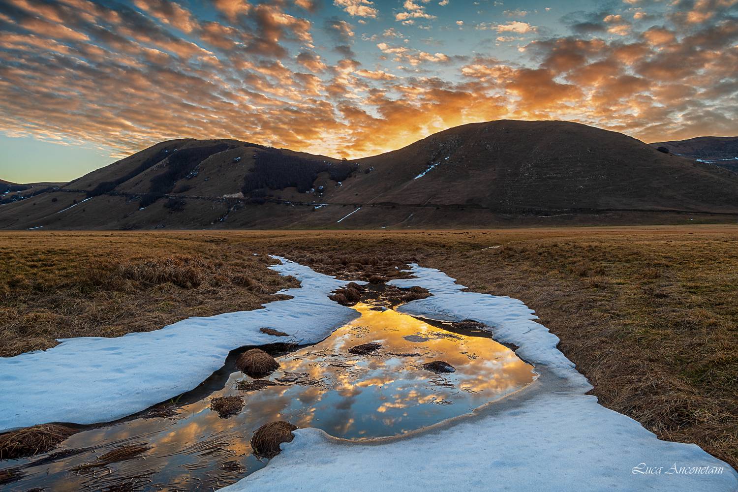 sunset snow winter landscape umbria italy sibillini nat park, Anconetani Luca
