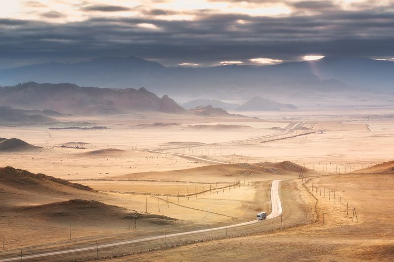 Алтай. Окрестности Усть-Кана рассвет фото превью