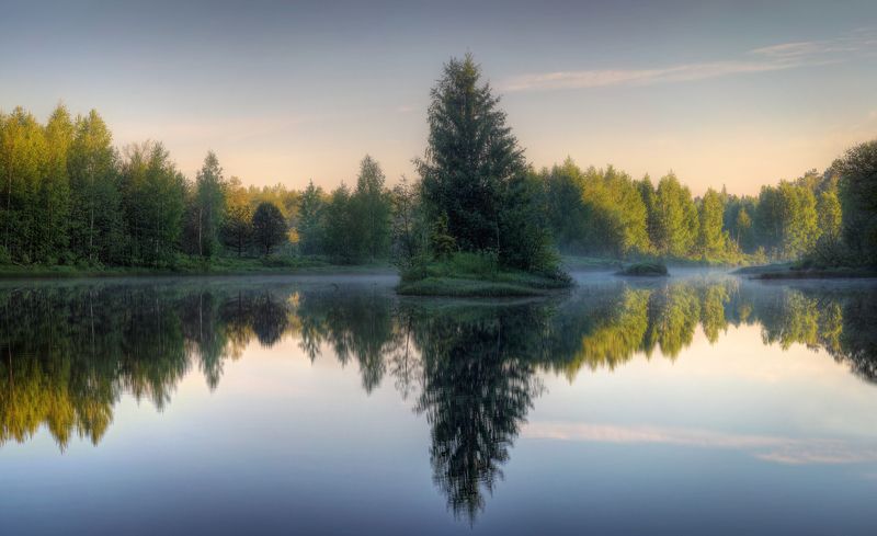 река Керженец лето утро  Островок.. фото превью