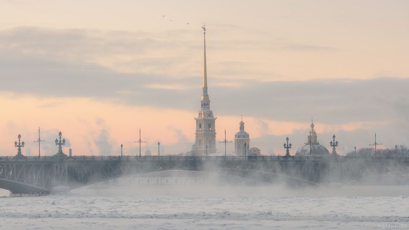 санкт-петербург, спб, россия, питер, spb, saint-petersburg, piter, russia, нева, троицкий мост, петропавловский собор В Петербурге все парит фото превью