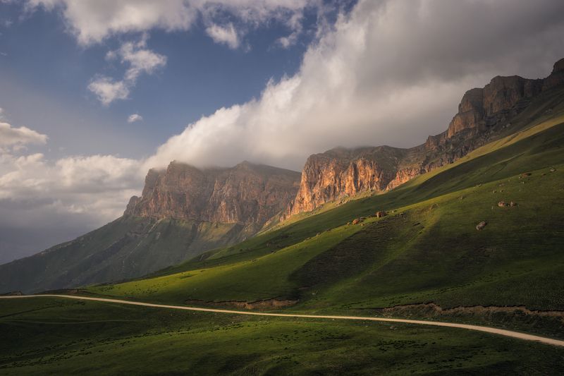 пейзаж, горы, облака, кавказ, кабардино-балкария Перевал Актопрак фото превью