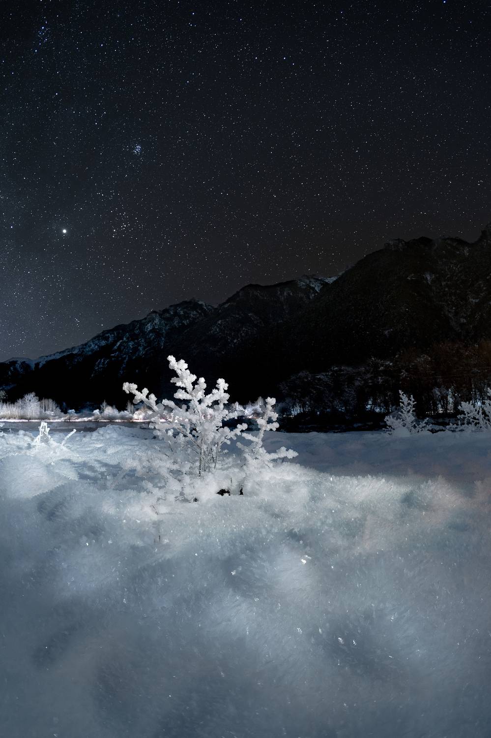 Ночь, горы, звезды, млечный путь, ночной пейзаж, астрофотография, кавказ, Приэльбрусье,снег, зима, Влад Рябинин