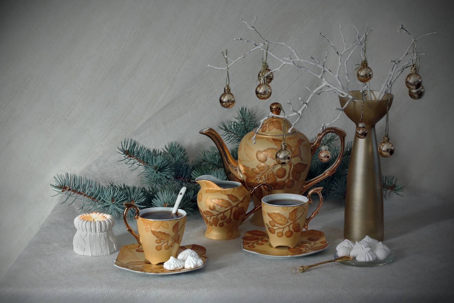 сервиз, новогодний, декор, Заболотская Ольга