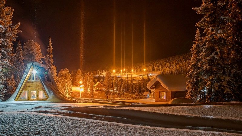 ергаки, зима, мороз, подстанция Магические столбы фото превью