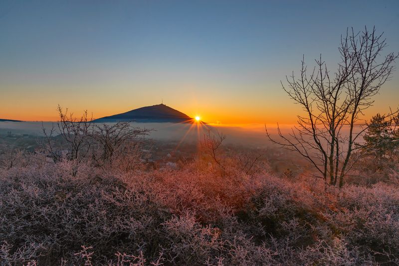 пейзаж,гора,утро,машук, кмв Утро над туманом фото превью