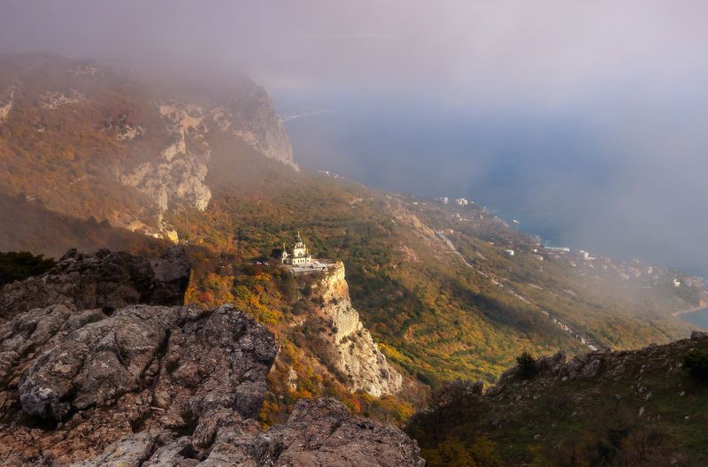 крым, форос, пейзаж, seascape, шторм, фиолент, crimea, landscape, форосская церковь, форосский кант, крымский пейзаж Форосская церковь в ноябре фото превью
