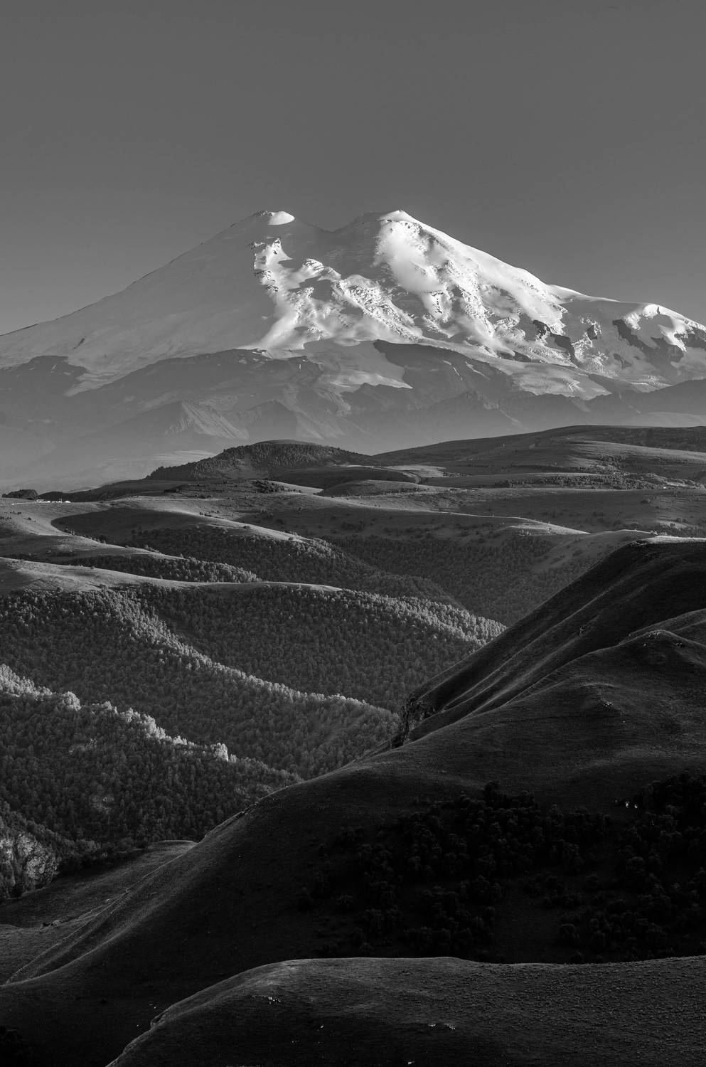 горы, эльбрус, кавказ, mountain, landscape, пейзаж, чб, черно-белое, bnw, black and white, Alexey S