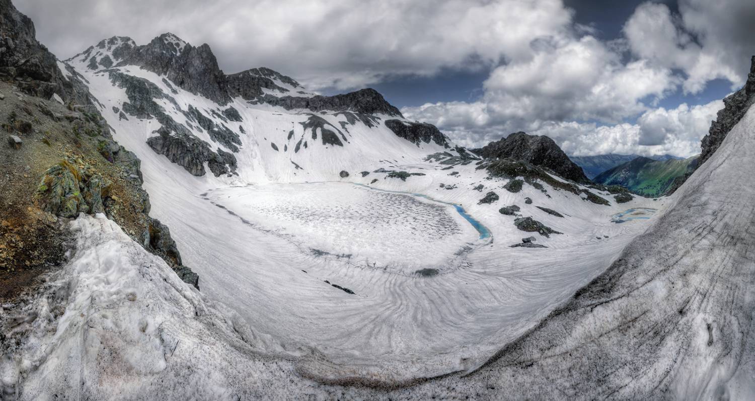 горы Кавказ Архыз снег высота перевал озеро, Александр Бархатов