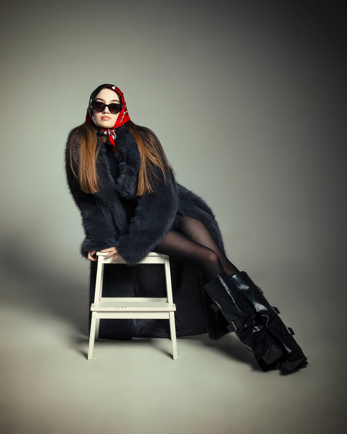 девушка, боди, платок, портрет, Дмитрий Александров