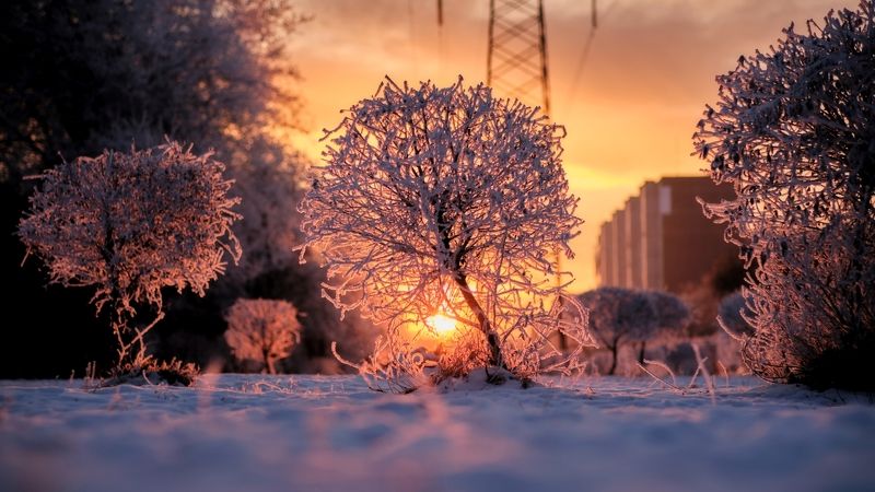 красноярск, закат Зимний закат фото превью