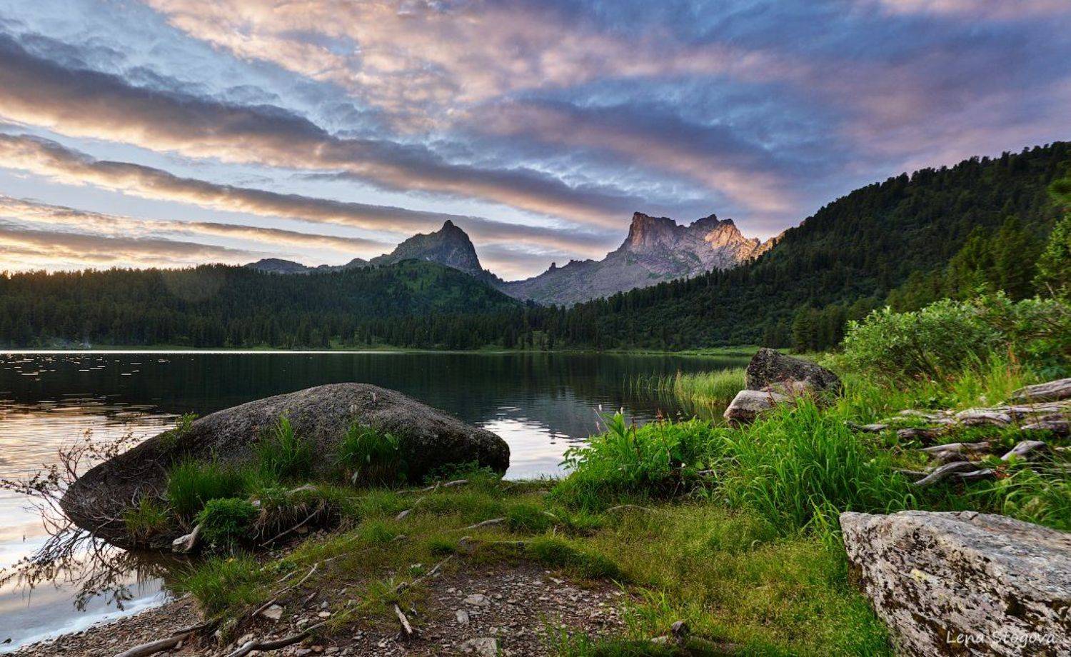 Горы, Ергаки, Закат, Озеро, Саяны, Лена Стогова
