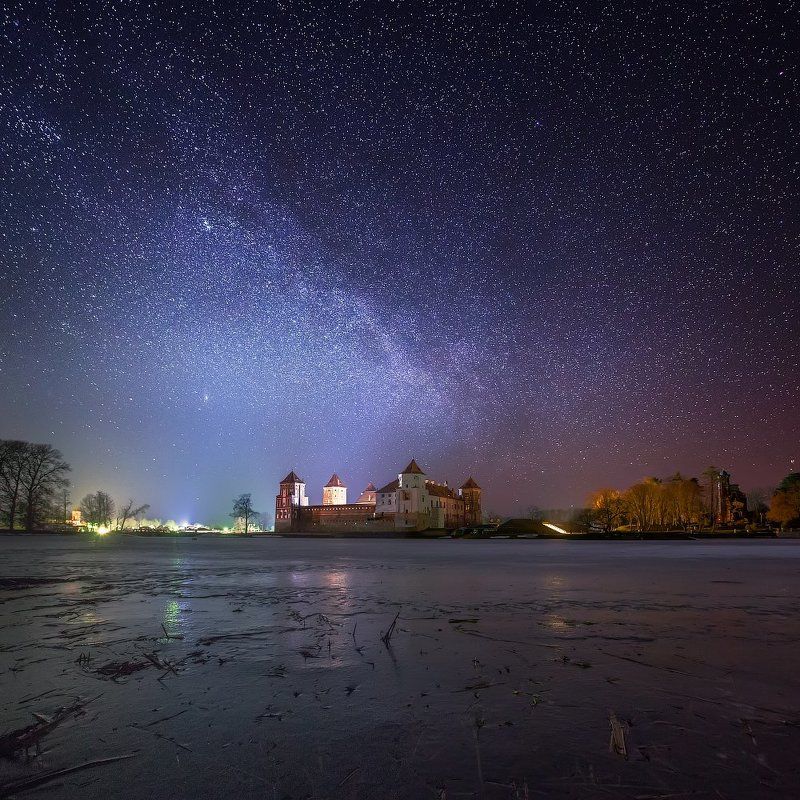 Звездная зимняя ночь фото превью