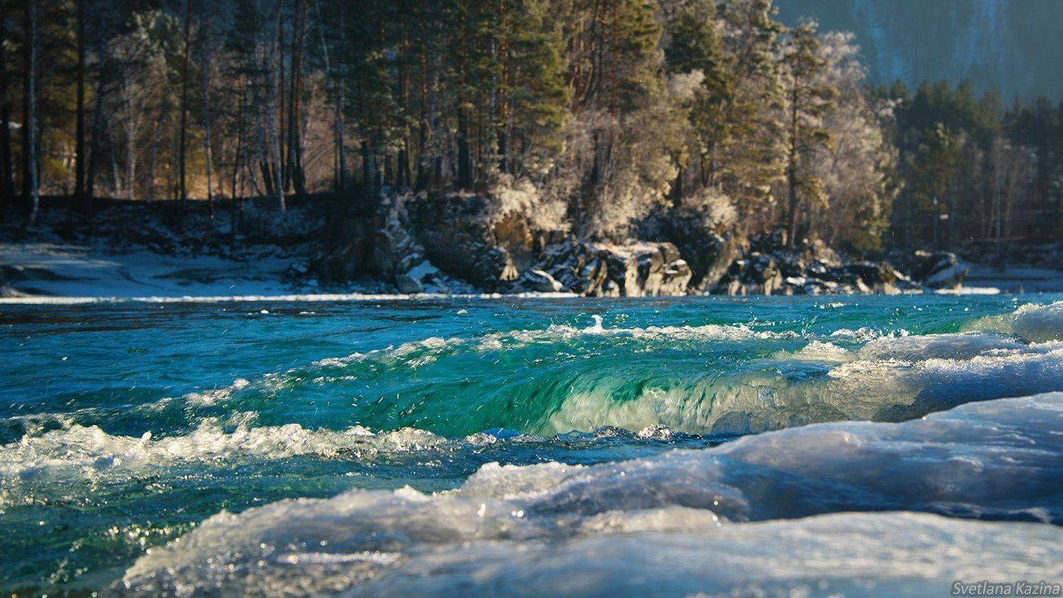 катунь, алтай, горный_алтай, река, пейзаж, landscape, river, winter, зима, природа, Вета