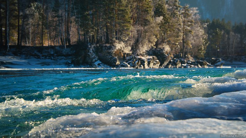 катунь, алтай, горный_алтай, река, пейзаж, landscape, river, winter, зима, природа Зимняя Катунь. фото превью